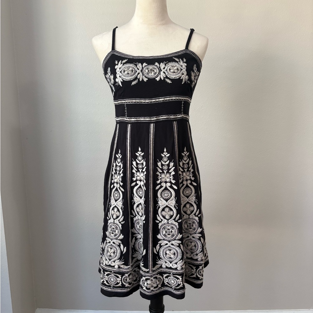 INC International Concepts Beaded Black and White Mini Dress